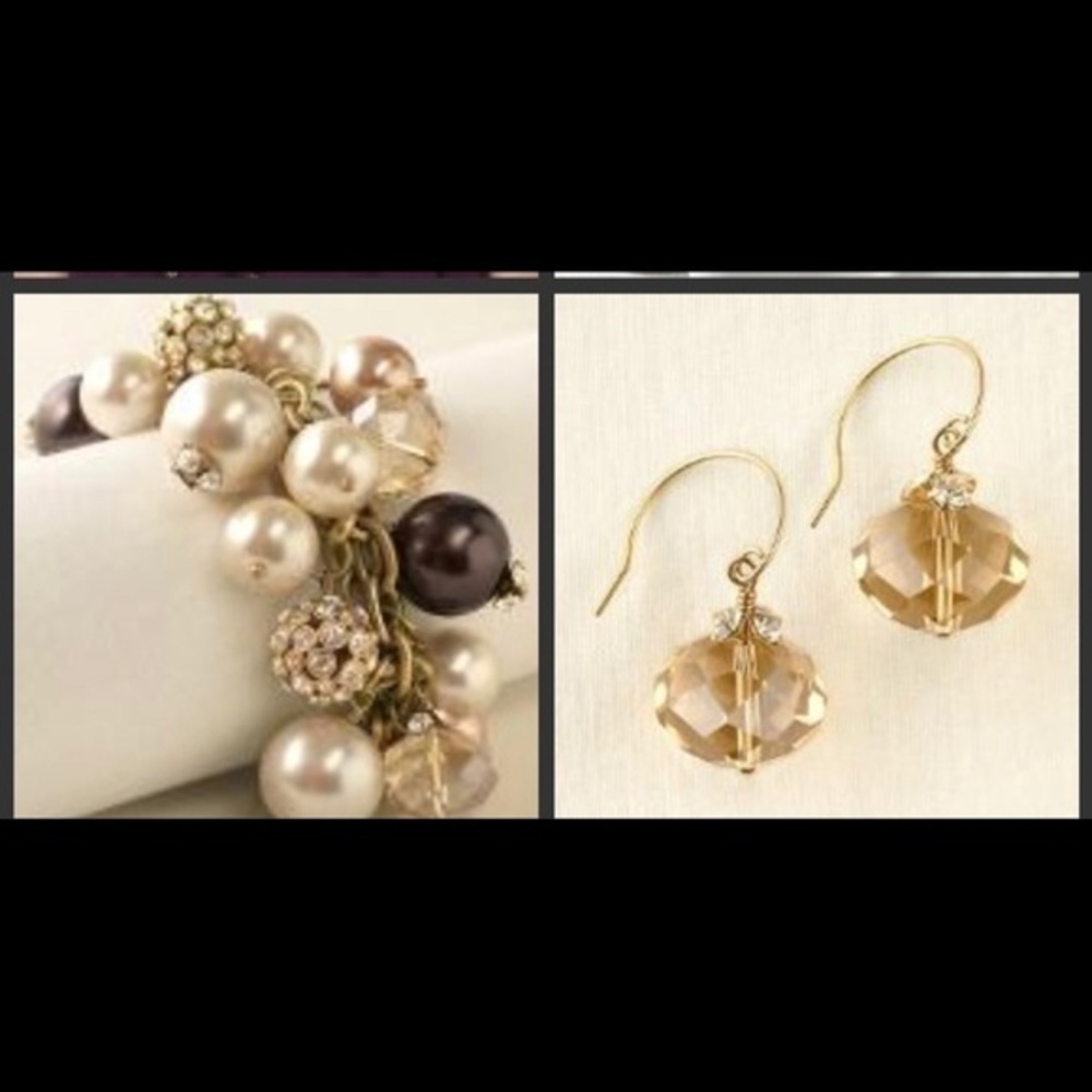 Stella & Dot Champaign Ball Drop Earrings​​​​​​​​